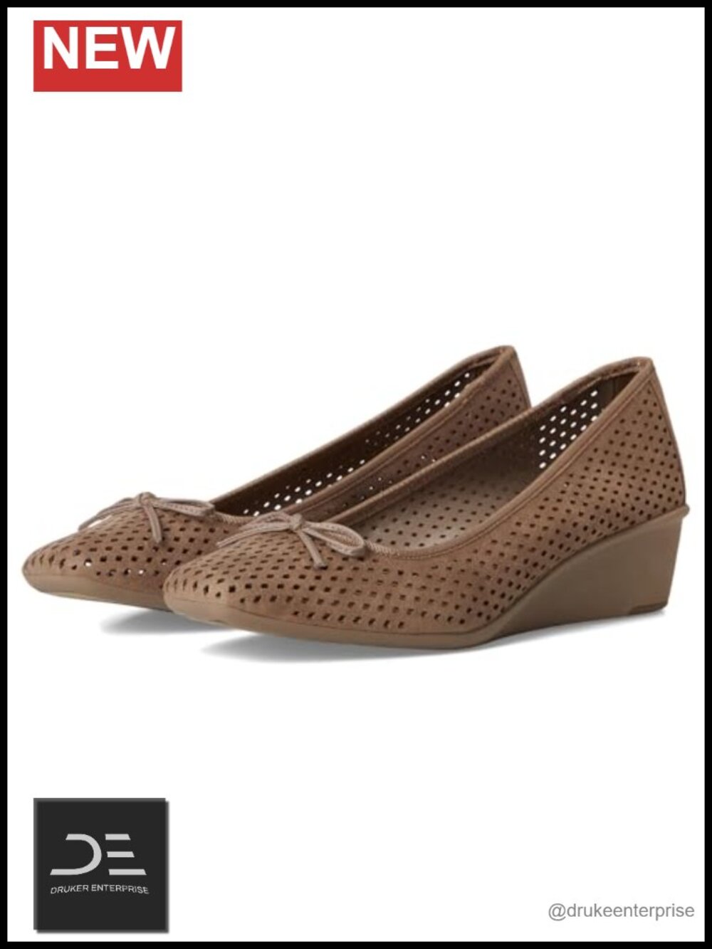 Women's PU Wedge Heel Pumps Square Toe Slip-On Breathable Office Shoes